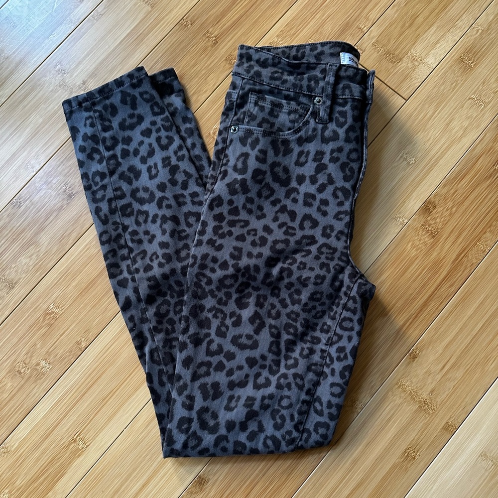 Good American Gray Leopard Good Legs Jeans 0/25